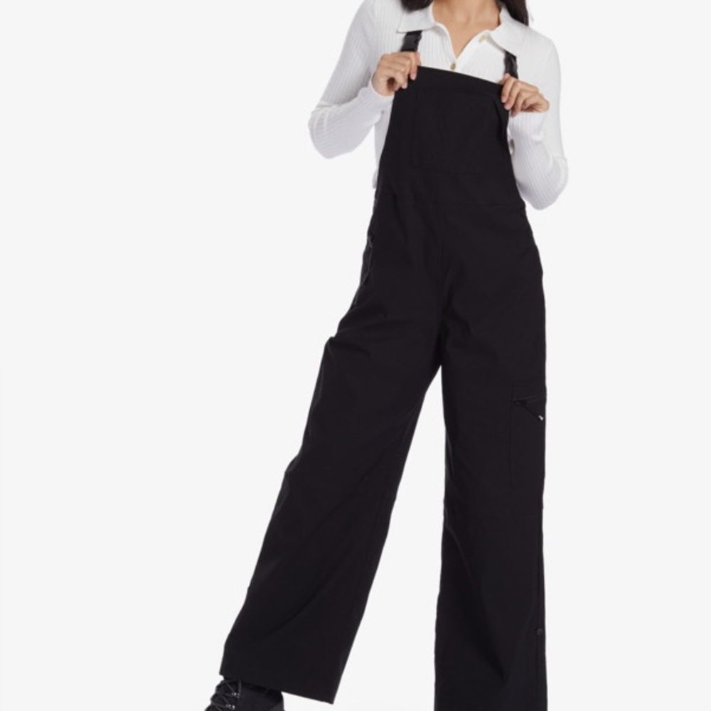 Roxy Pants - Chloe Kim Cargo Overalls - Black